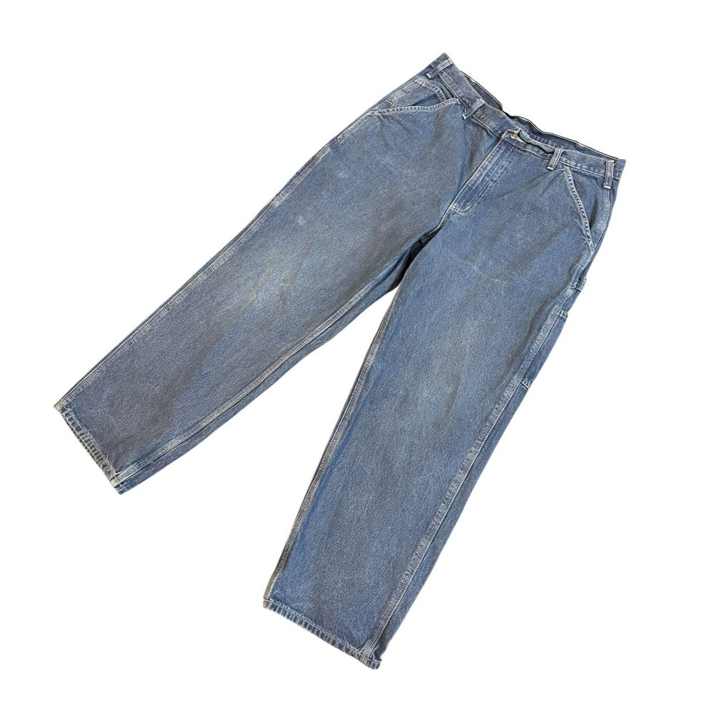 Carhartt B13 DST Blue Work Dungaree Carpenter Jeans Size 38x30 Workwear USA